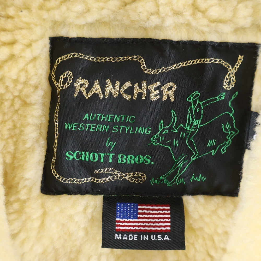 SCHOTT(ショット) チェック柄 ピーコート レッド 7476