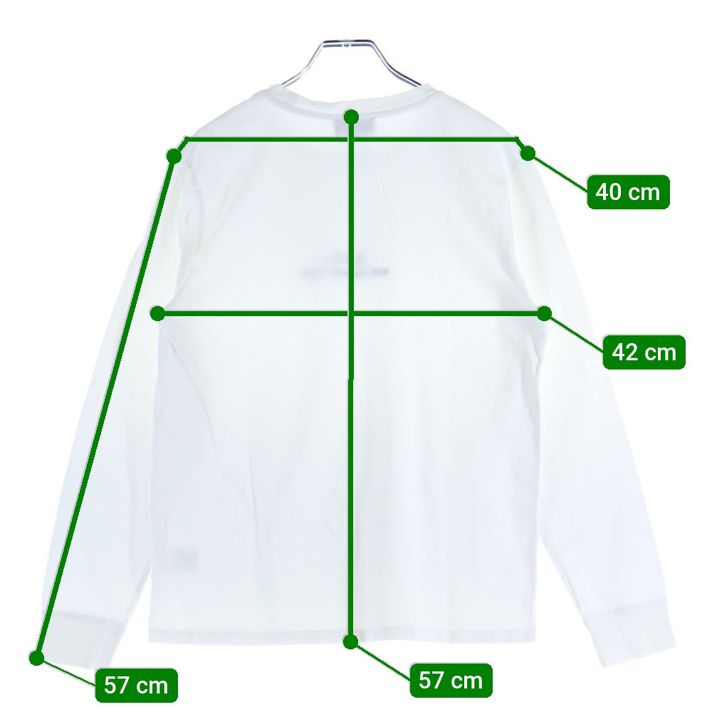 A.P.C(アーペーセー) フロント刺繍ロゴ クルーネック長袖Tシャツカットソー ホワイト 25082-1-93304