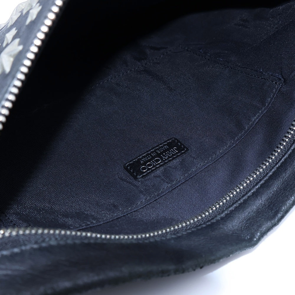 JIMMY CHOO(ジミーチュウ) スタースタッズ レザークラッチバッグ ブラック/シルバー