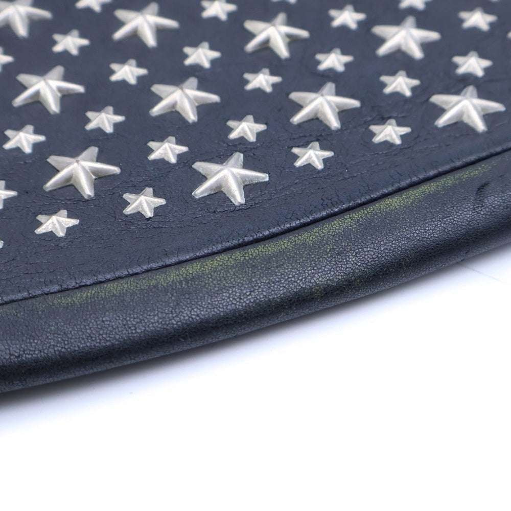 JIMMY CHOO(ジミーチュウ) スタースタッズ レザークラッチバッグ ブラック/シルバー