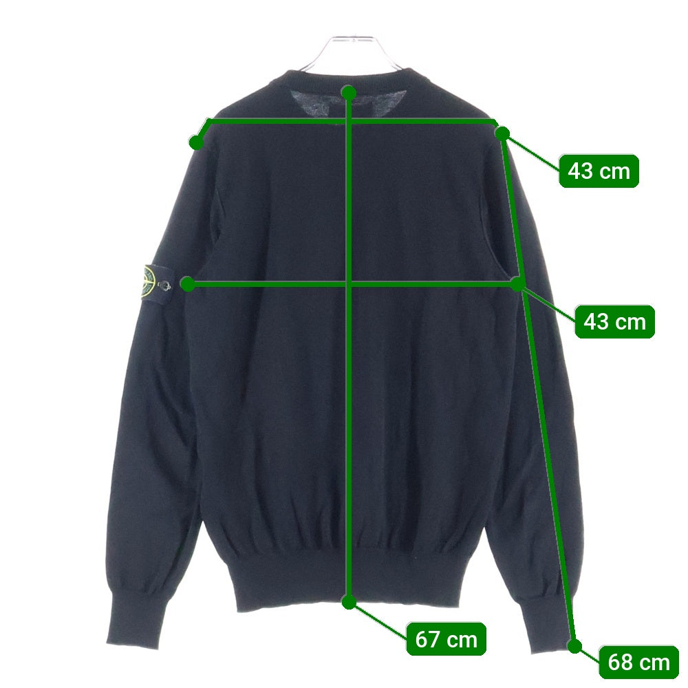 STONE ISLAND(ストーンアイランド) ショルダーロゴパッチ付き クルーネック長袖ニットシャツ ブラック K1S155100053 S00B2