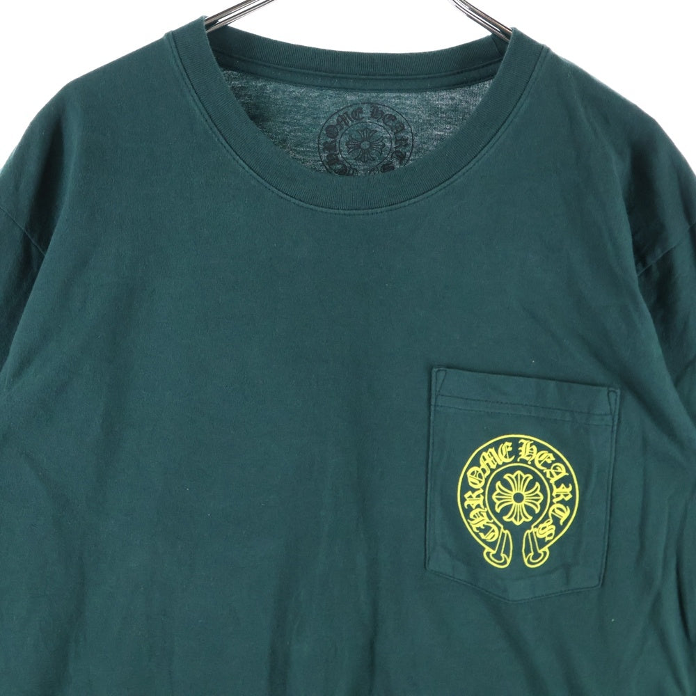 CHROME HEARTS(クロムハーツ) Back Scroll Logo LS Tee/バック ホース シュー プリント長袖Tシャツ グリーン