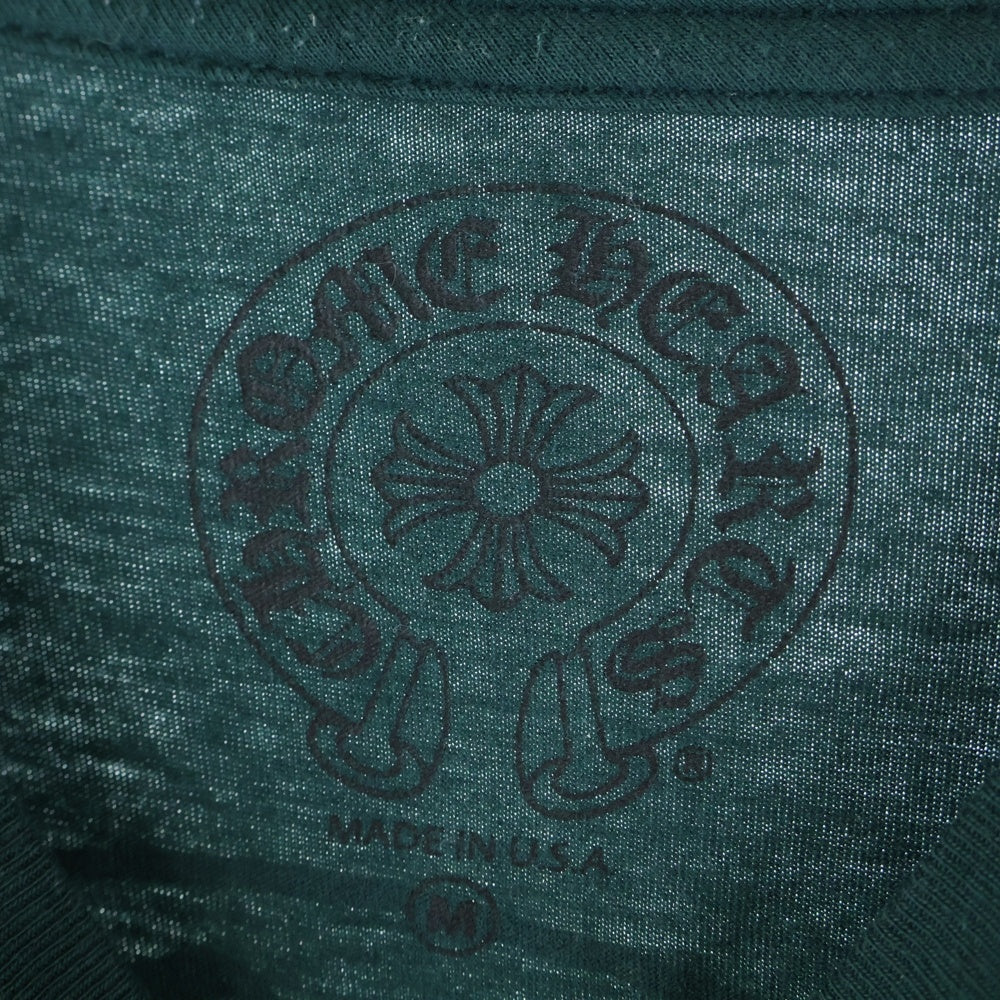 CHROME HEARTS(クロムハーツ) Back Scroll Logo LS Tee/バック ホース シュー プリント長袖Tシャツ グリーン
