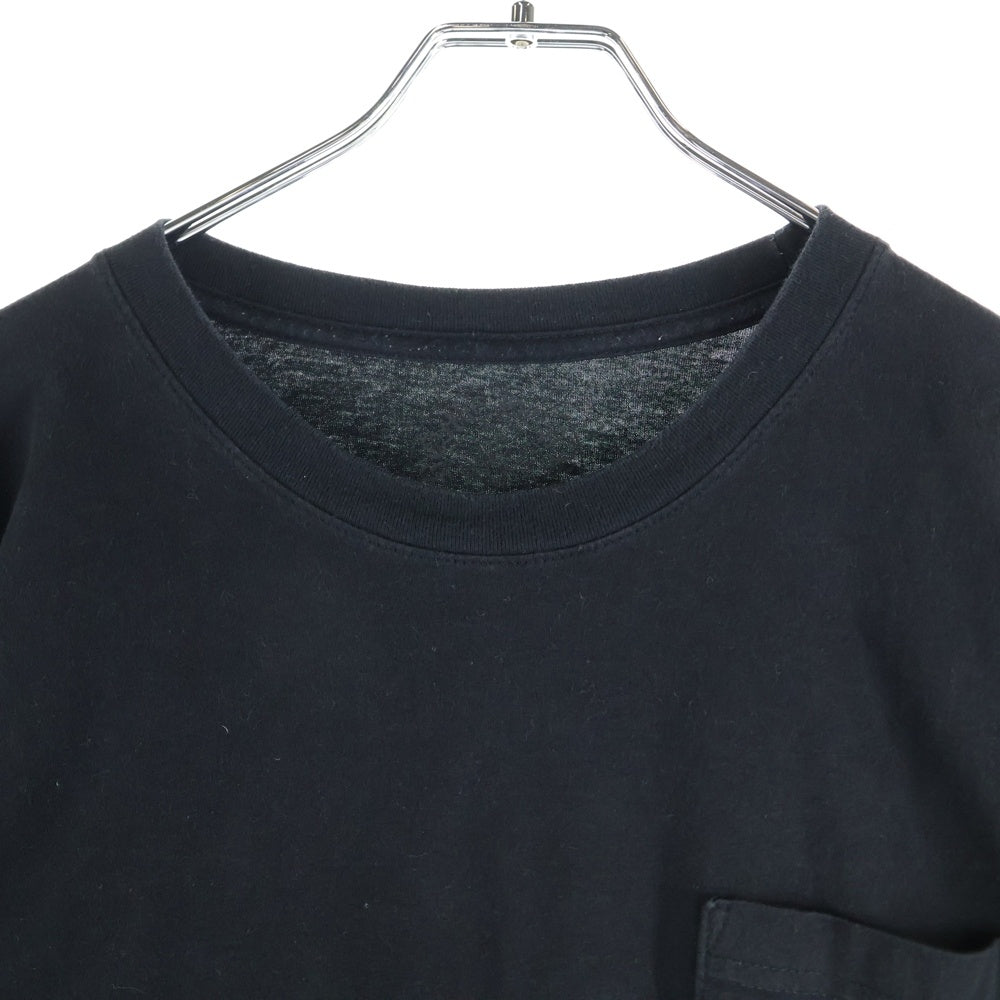 CHROME HEARTS(クロムハーツ) アームCHプラスフォントロゴ ポケットラベルデザイン クルーネック長袖Tシャツカットソー ブラック