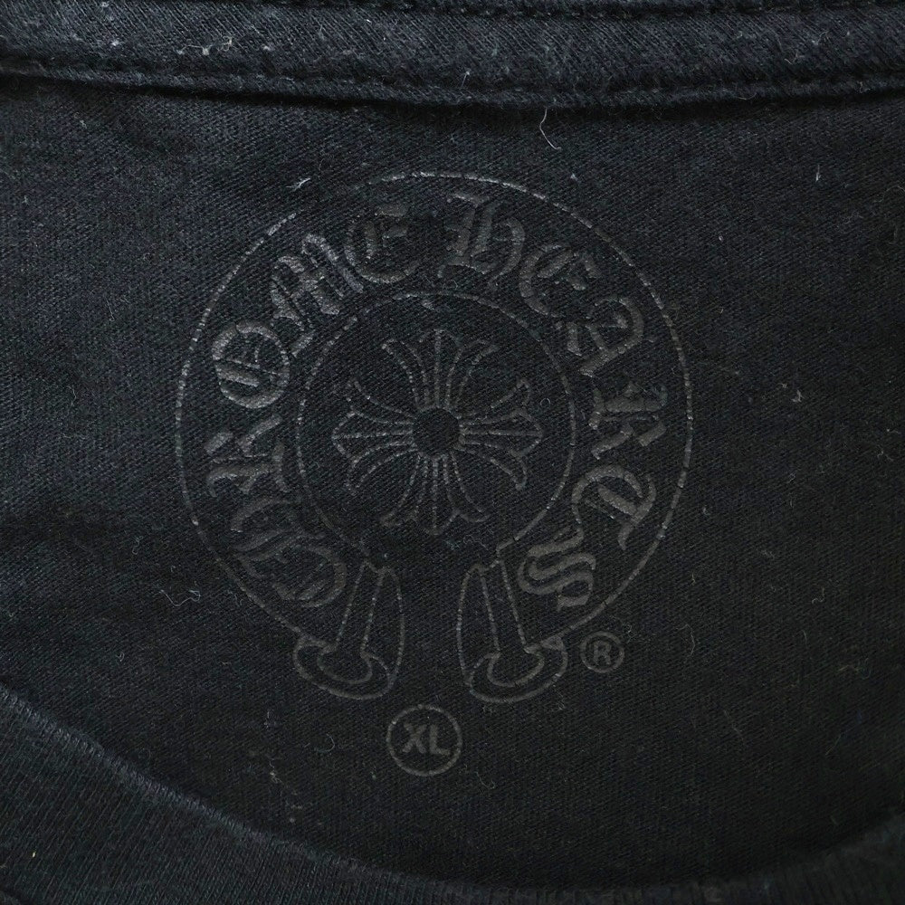 CHROME HEARTS(クロムハーツ) アームCHプラスフォントロゴ ポケットラベルデザイン クルーネック長袖Tシャツカットソー ブラック