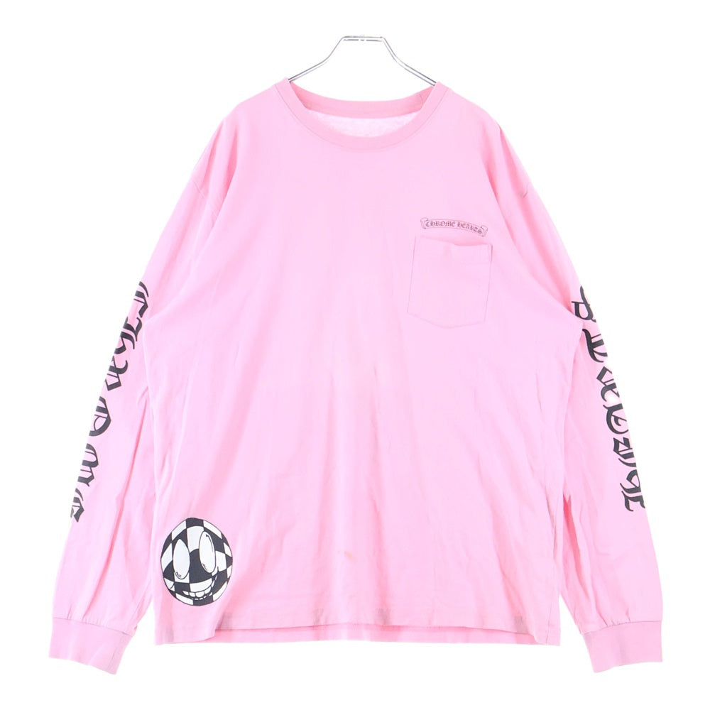 CHROME HEARTS(クロムハーツ) ×MATTY BOY Vanity Affair LS Tee ×マッティボーイ バニティーアフェア 胸ロゴプリントポケットクルーネック長袖Tシャツカットソー ピンク