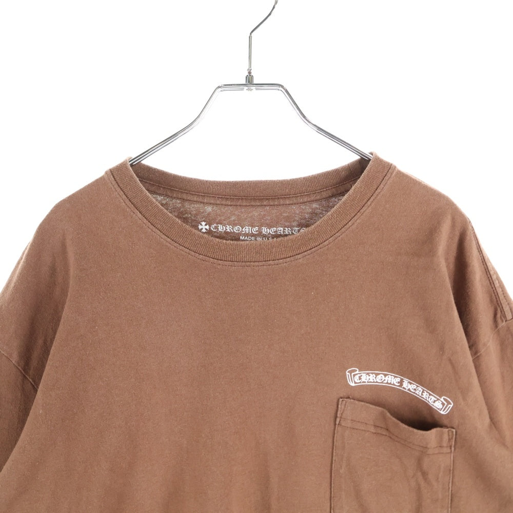 CHROME HEARTS(クロムハーツ) ×MATTY BOY StrucTure LS Tee ×マッティボーイ ストラクチャー 胸ロゴプリントポケットクルーネック長袖Tシャツカットソー ブラウン