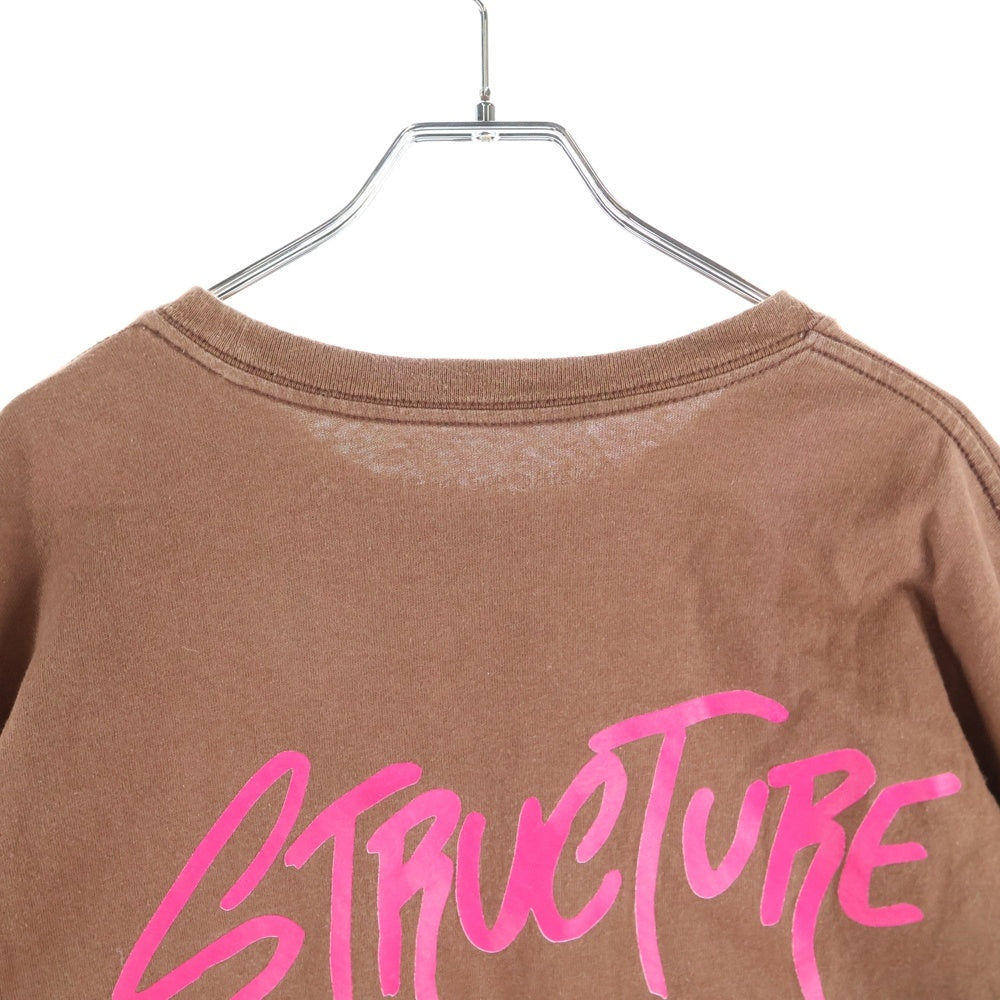 CHROME HEARTS(クロムハーツ) ×MATTY BOY StrucTure LS Tee ×マッティボーイ ストラクチャー 胸ロゴプリントポケットクルーネック長袖Tシャツカットソー ブラウン