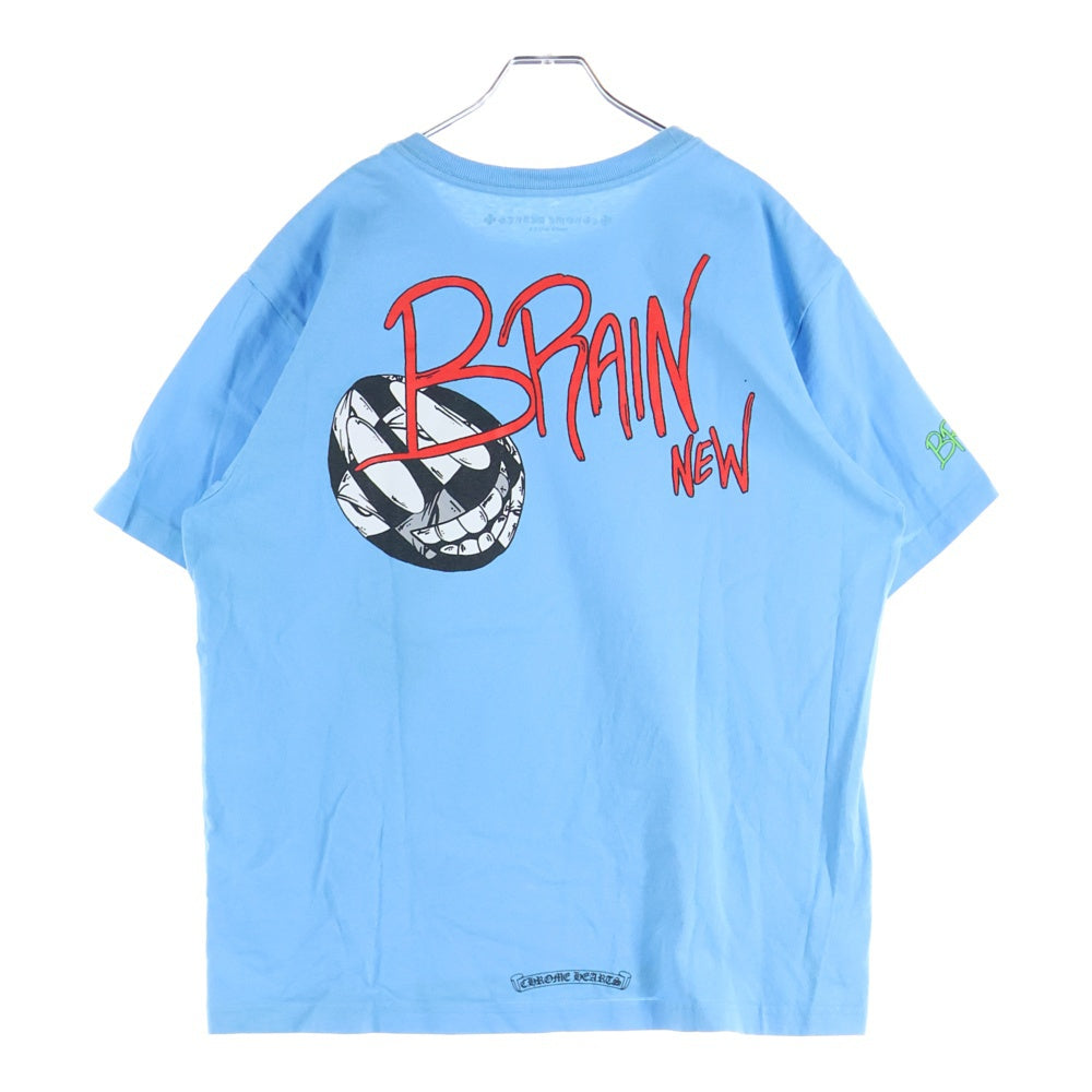 CHROME HEARTS(クロムハーツ) ×MATTY BOY BrainNew Tee ×マッティボーイ ブレインニュー 胸ロゴプリントポケットクルーネック半袖Tシャツカットソー ブルー