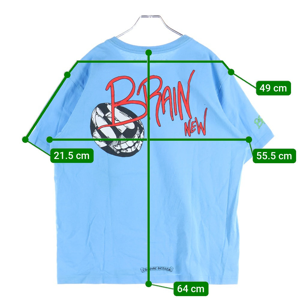CHROME HEARTS(クロムハーツ) ×MATTY BOY BrainNew Tee ×マッティボーイ ブレインニュー 胸ロゴプリントポケットクルーネック半袖Tシャツカットソー ブルー
