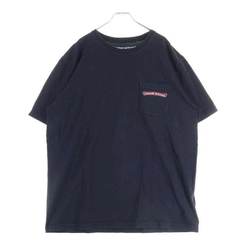 CHROME HEARTS(クロムハーツ) ×MATTY BOY Pretence The Pretend Tee ×マッティボーイ プリテンスザプリテンド 胸ロゴプリントポケットクルーネック半袖Tシャツカットソー ブラック