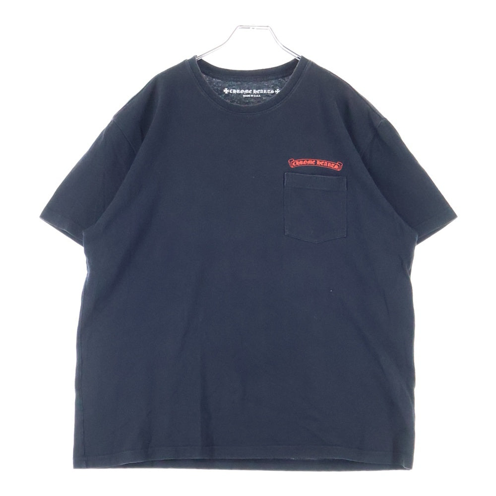 CHROME HEARTS(クロムハーツ) ×MATTY BOY 99EYES CHOMPER Tee ×マッティボーイ 99アイズ チョンパー 胸ロゴプリントポケットクルーネック半袖Tシャツカットソー ブラック