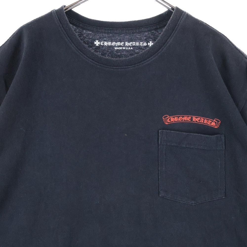 CHROME HEARTS(クロムハーツ) ×MATTY BOY 99EYES CHOMPER Tee ×マッティボーイ 99アイズ チョンパー 胸ロゴプリントポケットクルーネック半袖Tシャツカットソー ブラック