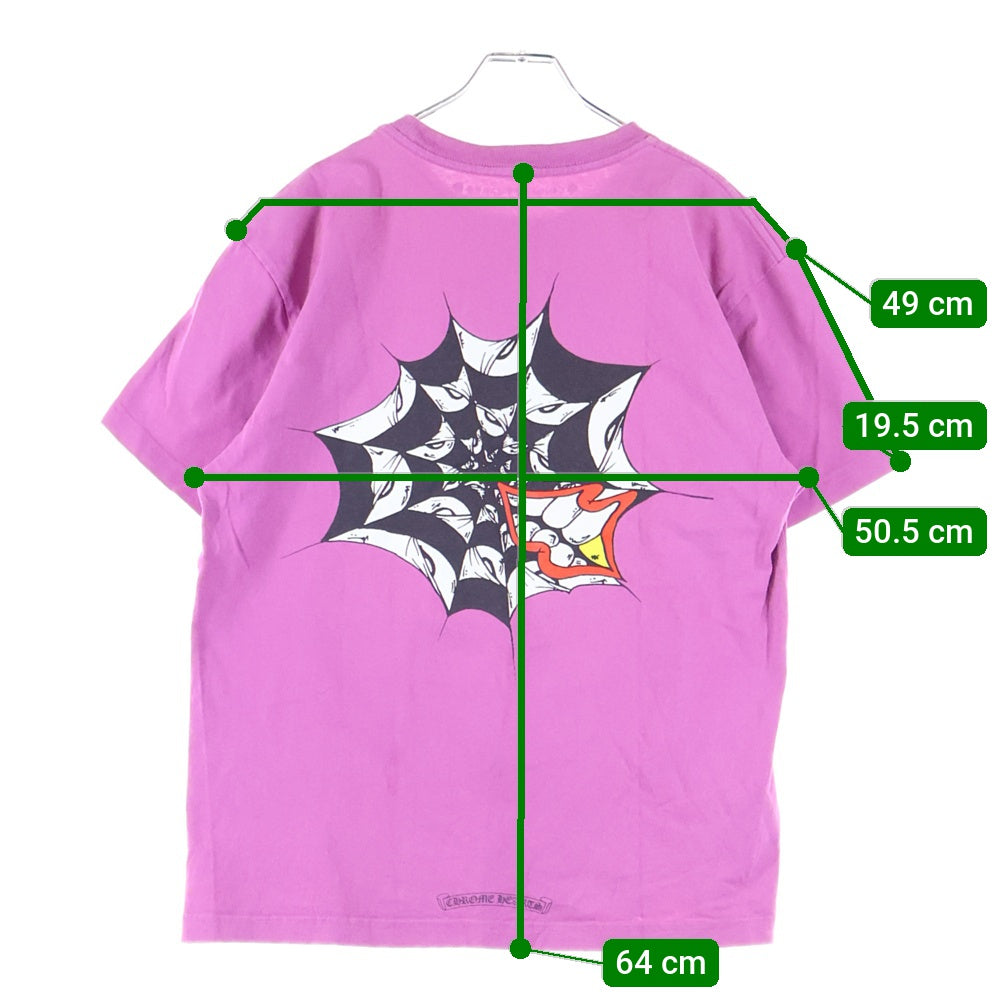 CHROME HEARTS(クロムハーツ) ×MATTY BOY Spider Tee ×マッティボーイ スパイダー 胸ロゴプリントポケットクルーネック半袖Tシャツカットソー パープル