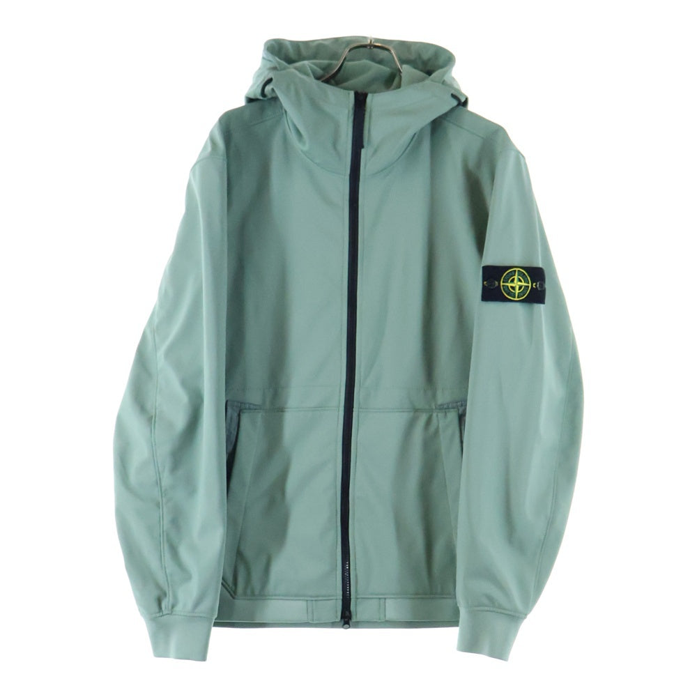STONE ISLAND(ストーンアイランド) ポリエステルストレッチボンディング ジップアップ フーデッドブルゾン グリーン 7715Q0122