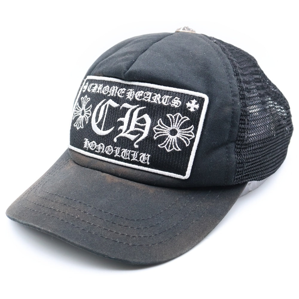 CHROME HEARTS(クロムハーツ) TRUCKER CAP トラッカーキャップ CHパッチクロスボール付メッシュ帽子 ブラック
