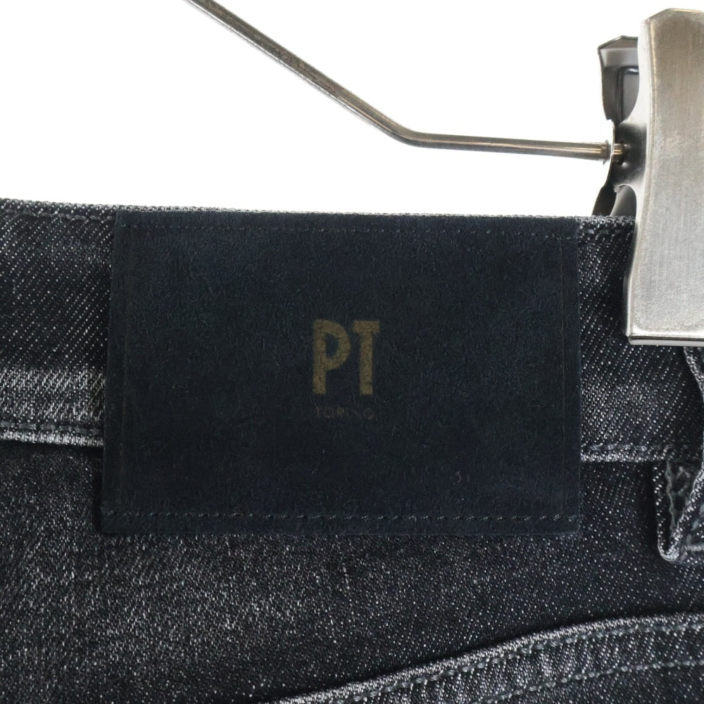 PT TORINO(ピーティートリノ) DENIM REGGAE PTD ダメージ加工テーパードブラックデニムパンツ ブラック C5TP05B0 OA3630