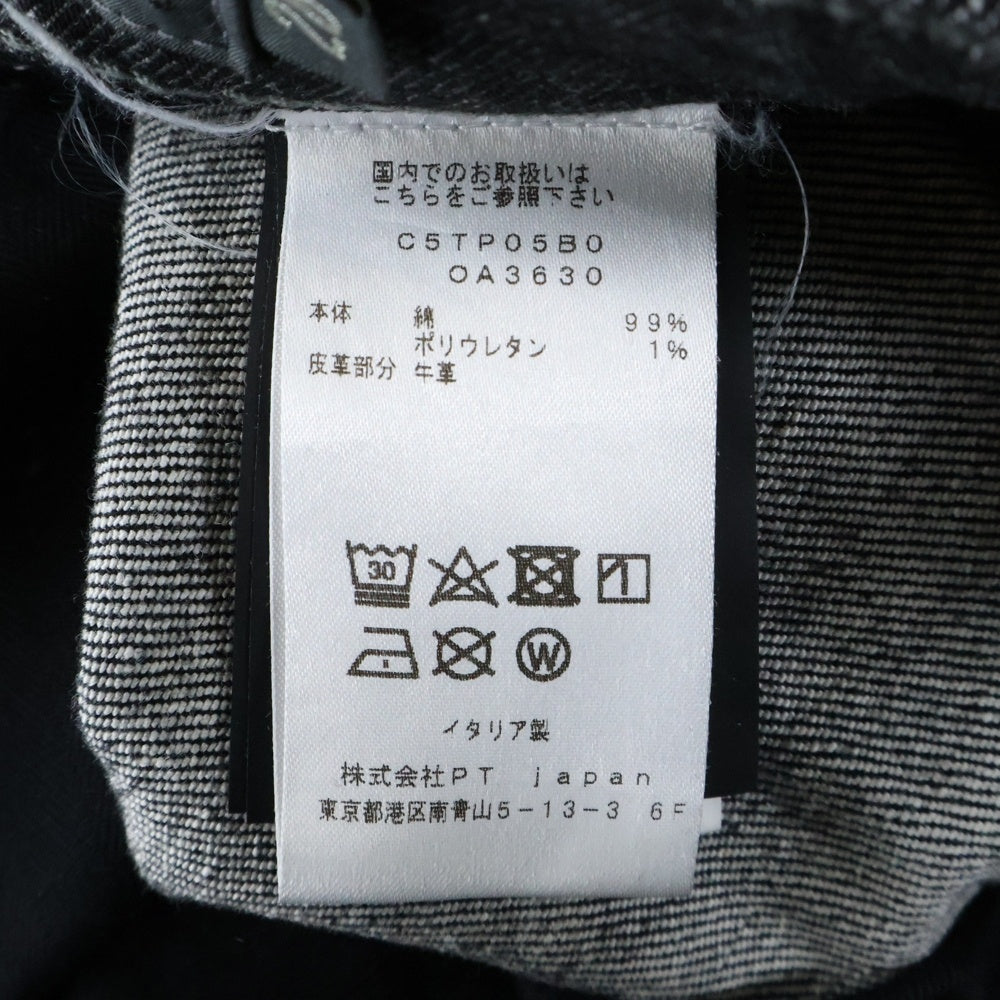 PT TORINO(ピーティートリノ) DENIM REGGAE PTD ダメージ加工テーパードブラックデニムパンツ ブラック C5TP05B0 OA3630