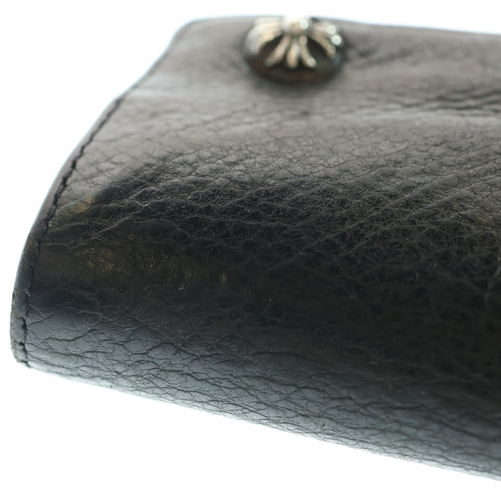 CHROME HEARTS(クロムハーツ) 3FOLD 3フォールド クロスパッチ付きクロスボールボタン レザーウォレット 財布 ブラック BCA364