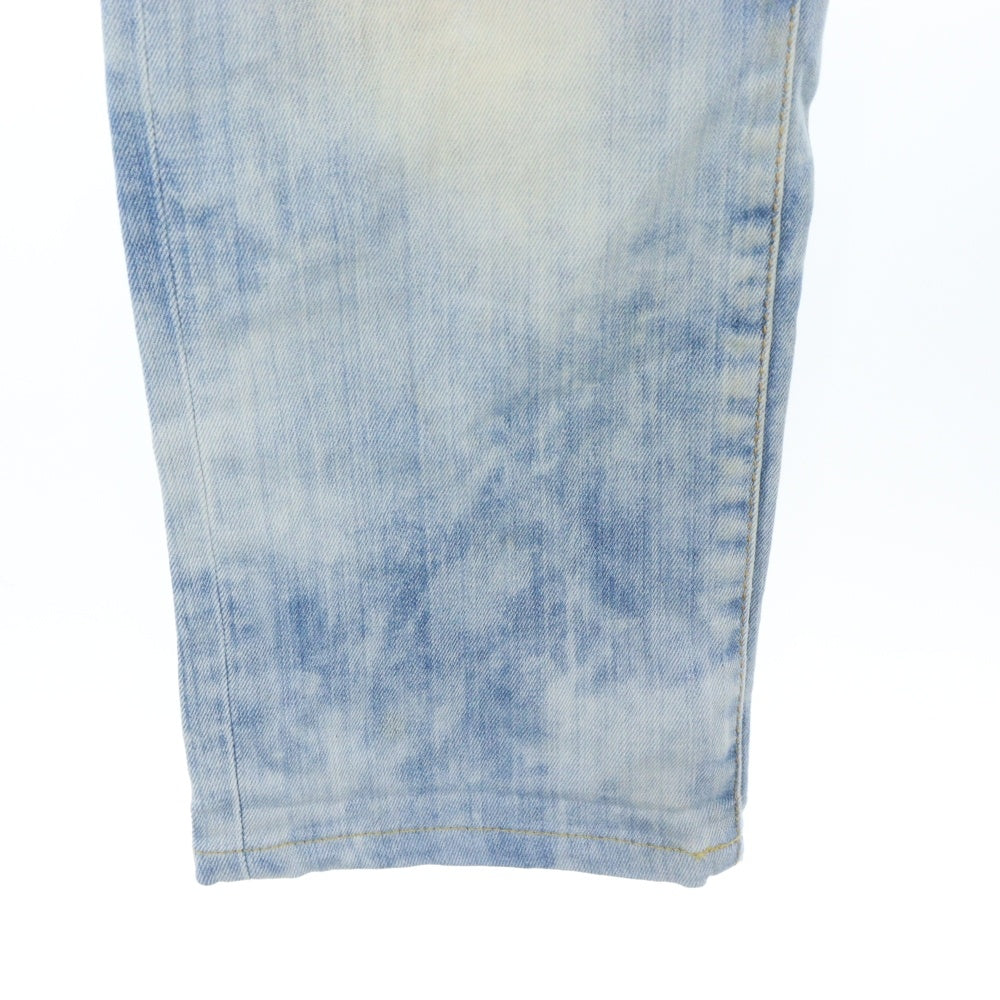 DSQUARED2(ディースクエアード) ボタンフライ ダメージ加工 ストレートデニムパンツ ジーンズ ライトブルー S71LA0638