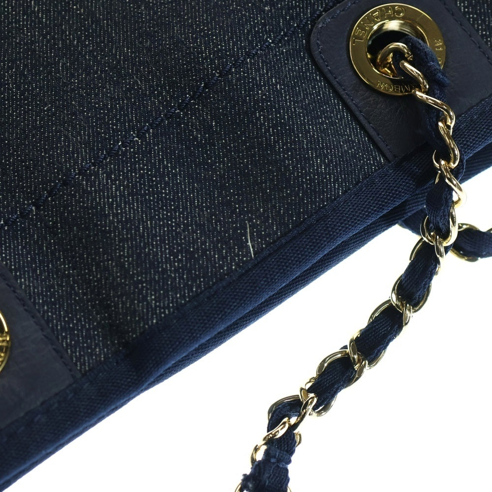 CHANEL(シャネル) ドーヴィル PM デニムハンドトートバッグ インディゴ A66939