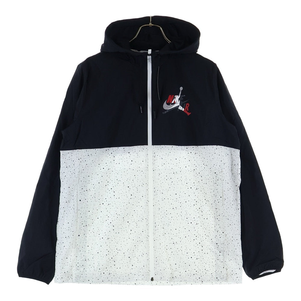 NIKE(ナイキ) JORDAN BRAND 両面プリント ナイロンフーディージップアップジャケット ブラック/ホワイト CT9369-010