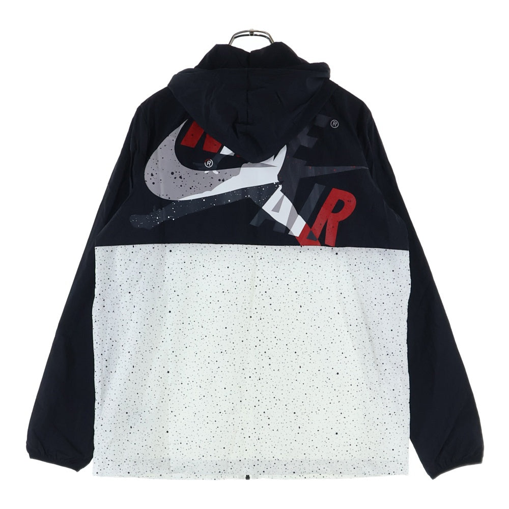NIKE(ナイキ) JORDAN BRAND 両面プリント ナイロンフーディージップアップジャケット ブラック/ホワイト CT9369-010