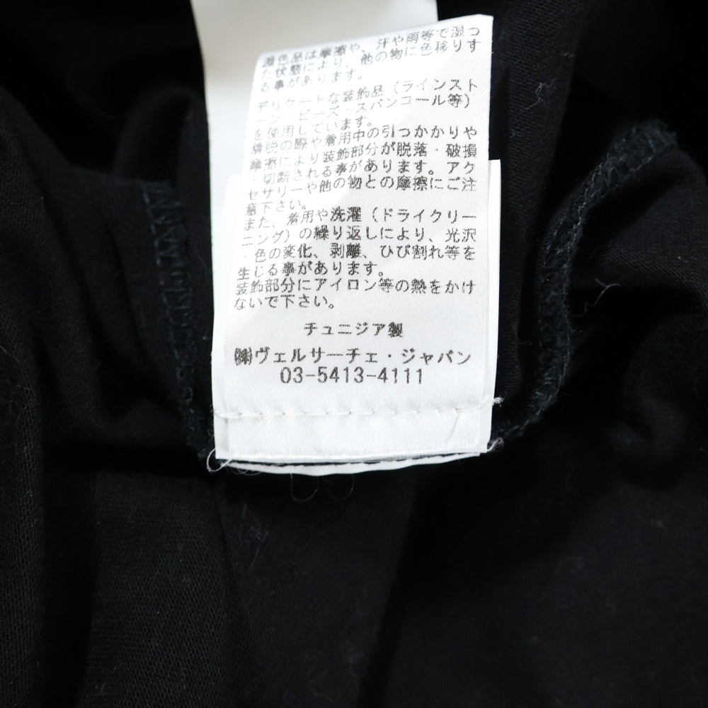 VERSACE(ヴェルサーチ) クリスタル メドゥーサ クルーネック半袖Tシャツカットソー ブラック 1013944 1A08491