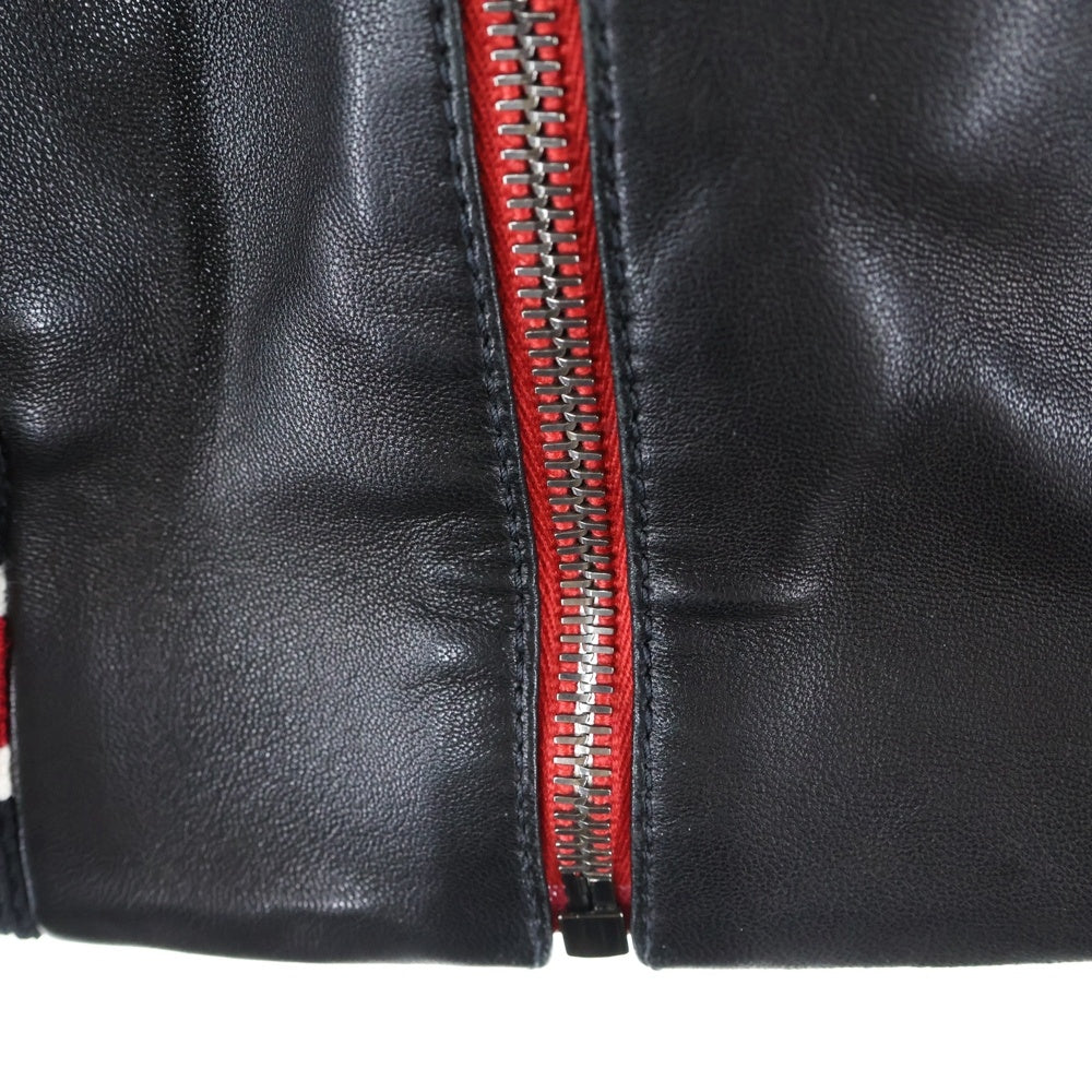 GUCCI(グッチ) ロゴパッチヴァーシティレザージャケット ブラック 523526 XG649