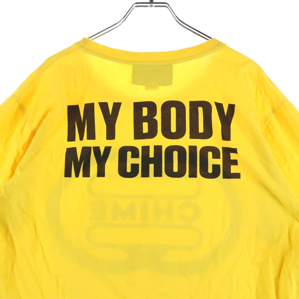 GUCCI(グッチ) CHIME FOR CHANGE 両面プリント クルーネック半袖Tシャツカットソー イエロー 493117 XJCCS