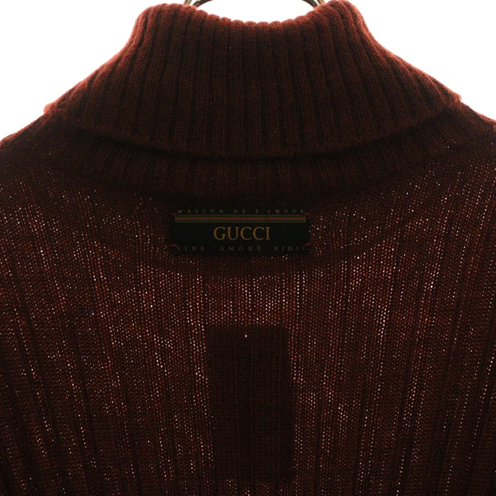 GUCCI(グッチ) リブ編み タートルネック 長袖ニットセーター ブラウン 626086 XKBE7