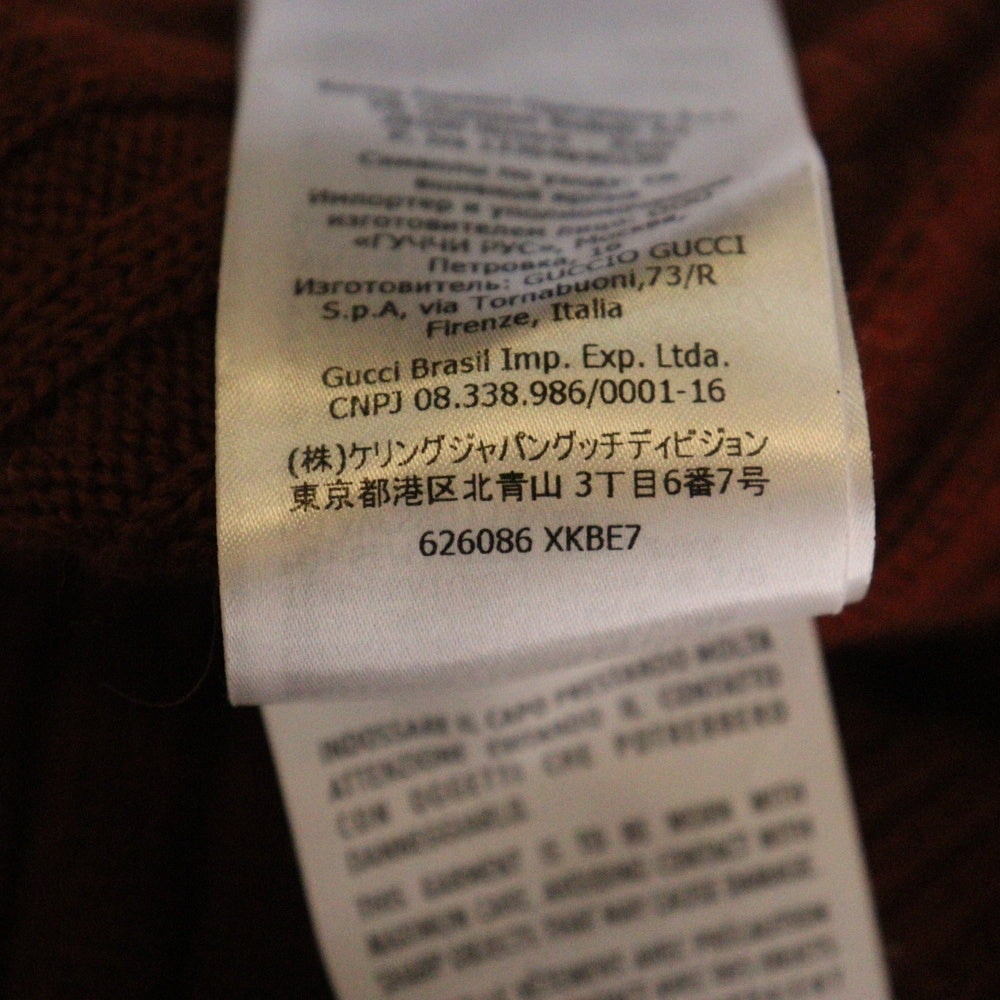 GUCCI(グッチ) リブ編み タートルネック 長袖ニットセーター ブラウン 626086 XKBE7