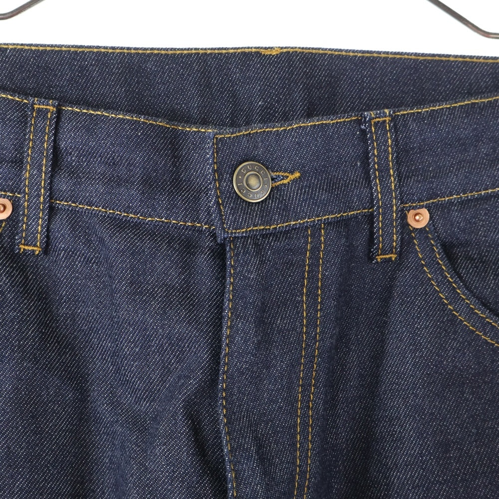 GUCCI(グッチ) GGパターン 折り返し付き ジップフライ ストレートデニムパンツ インディゴ 700949 XDB1Z