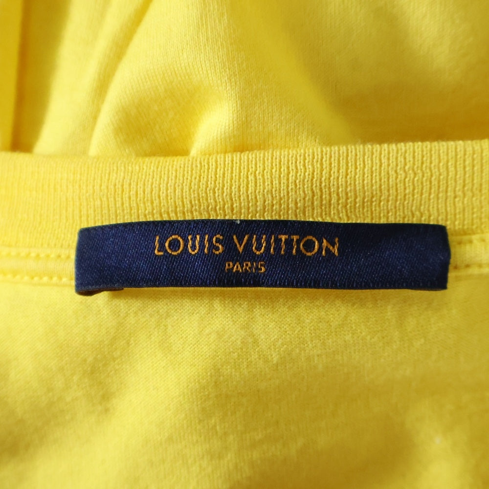 LOUIS VUITTON(ルイヴィトン) 20SS フロントLVロゴ刺繍 クルーネック半袖Tシャツカットソー イエロー RM201Q JC8 HAY50W