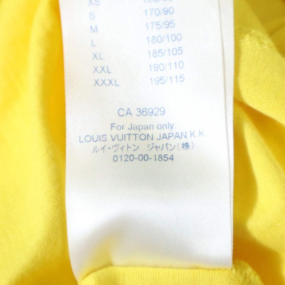 LOUIS VUITTON(ルイヴィトン) 20SS フロントLVロゴ刺繍 クルーネック半袖Tシャツカットソー イエロー RM201Q JC8 HAY50W