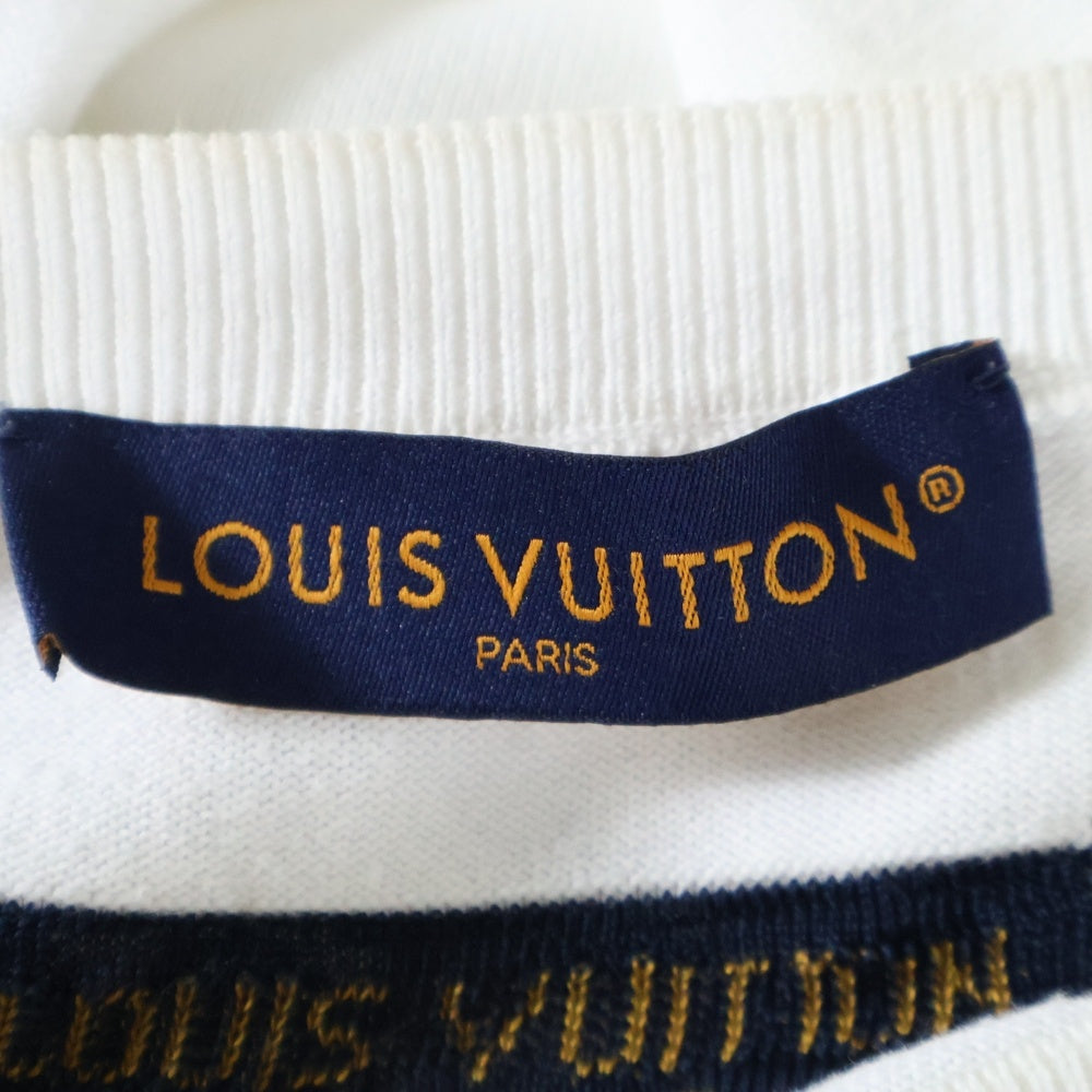 LOUIS VUITTON(ルイヴィトン) 23AW フロントロゴデザイン クルーネック半袖Tシャツカットソー ホワイト/ピンク RM232M HA0 HPN30W