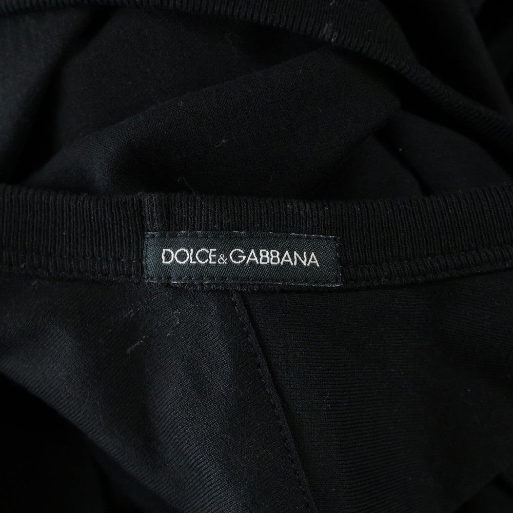 DOLCE & GABBANA(ドルチェアンドガッバーナ) フロンド刺繍ロゴ クルーネック半袖Tシャツカットソー ブラック