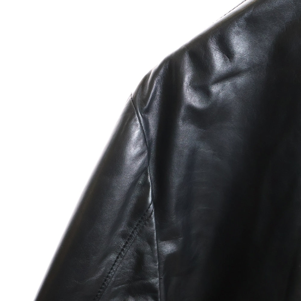 BOTTEGA VENETA(ボッテガヴェネタ) レザーロングコートジャケット made in italy ブラック