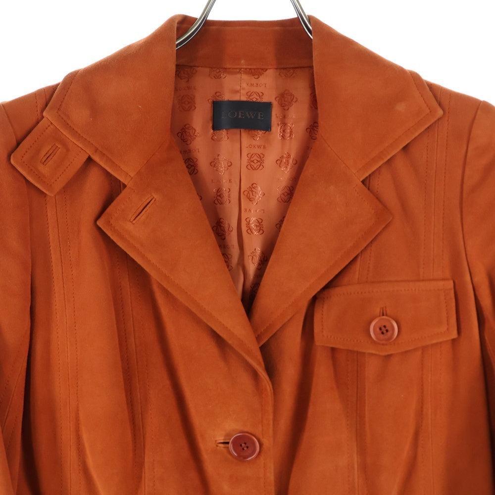 LOEWE(ロエベ) スエードテーラードジャケット オレンジ