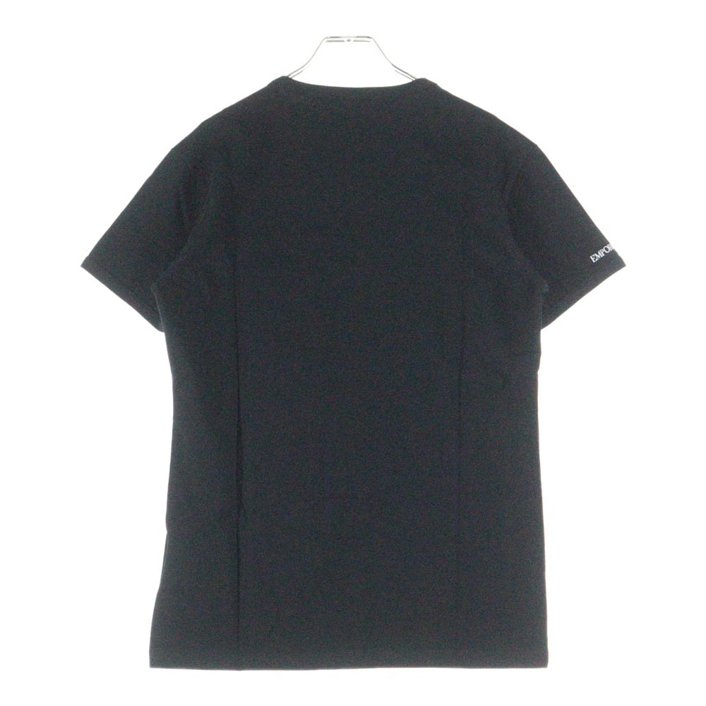 EMPORIO ARMANI(エンポリオアルマーニ) アームロゴ Vネック半袖Tシャツカットソー ブラック