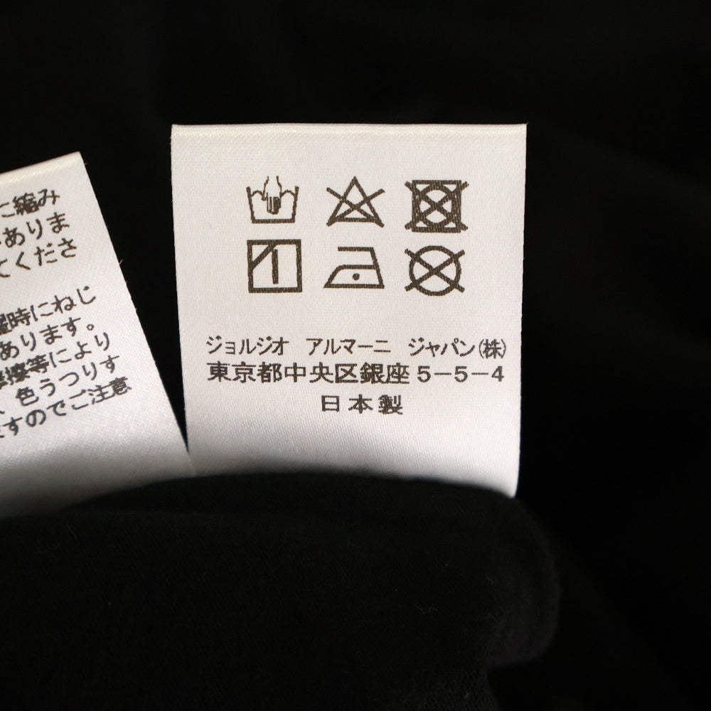 EMPORIO ARMANI(エンポリオアルマーニ) バックラメプリント Vネック半袖Tシャツカットソー ブラック