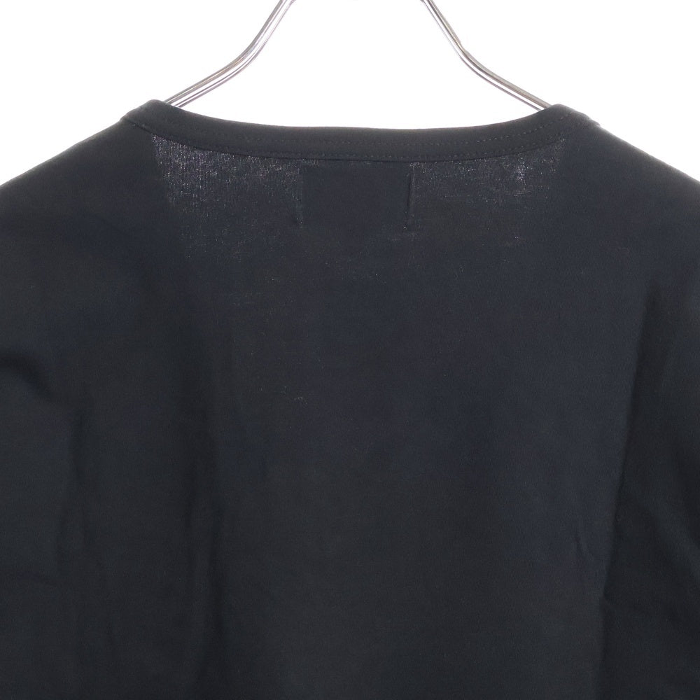 EMPORIO ARMANI(エンポリオアルマーニ) フロントロゴプリント Vネック半袖Tシャツカットソー ブラック