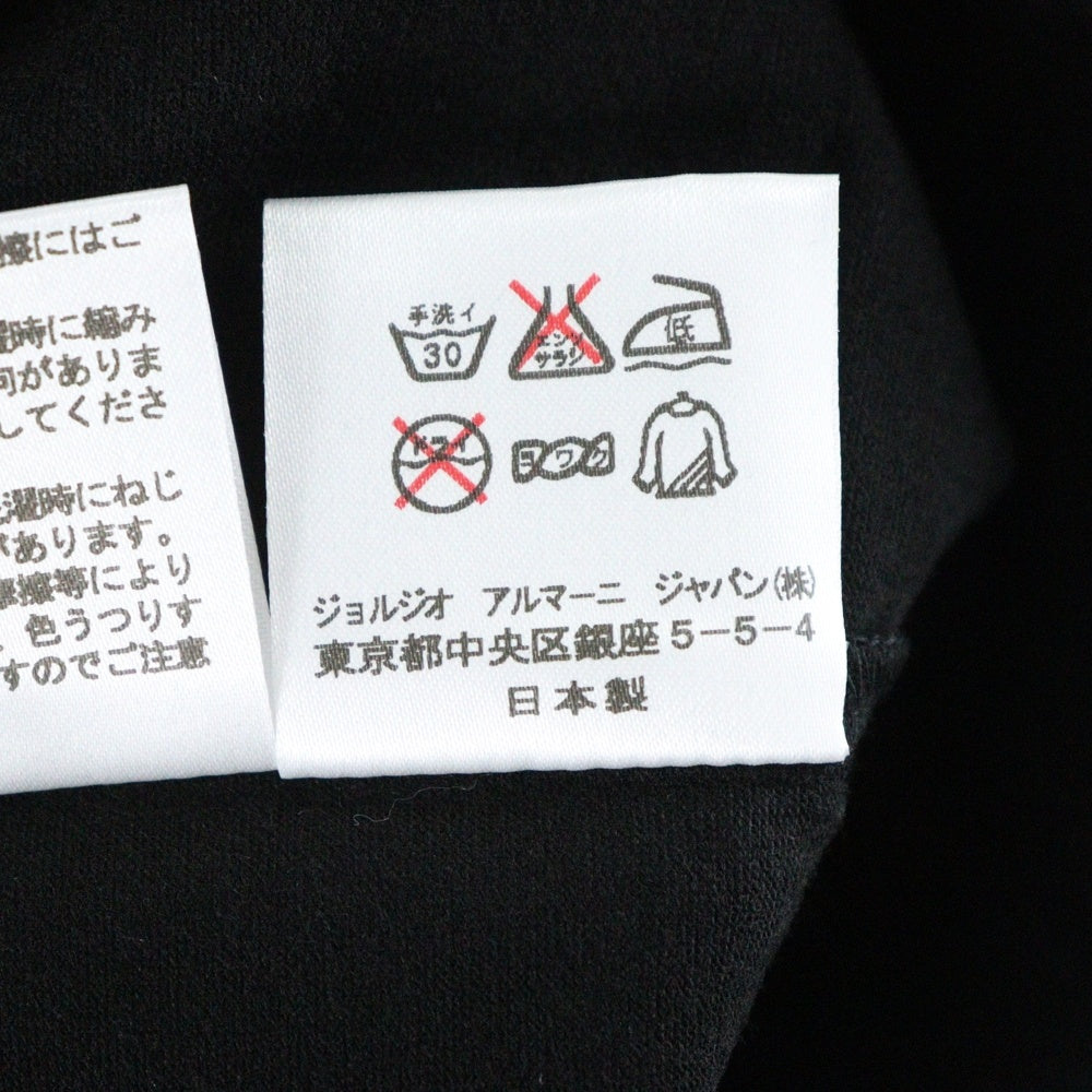 EMPORIO ARMANI(エンポリオアルマーニ) ライトスリーブラメロゴプリント Vネック半袖Tシャツカットソー ブラック