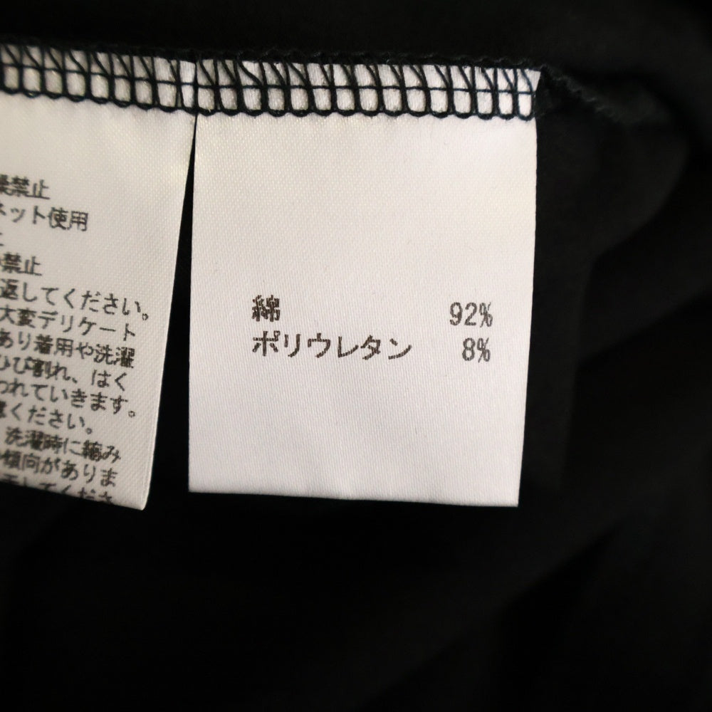 EMPORIO ARMANI(エンポリオアルマーニ) レフトスリーブラメロゴプリント Vネック半袖Tシャツカットソー ブラック