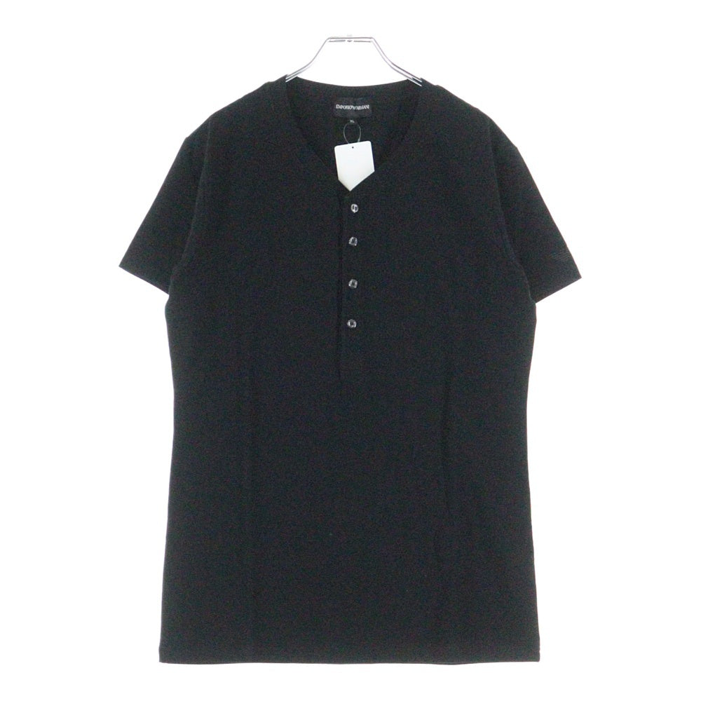 EMPORIO ARMANI(エンポリオアルマーニ) ヘンリーネック半袖Tシャツカットソー ブラック