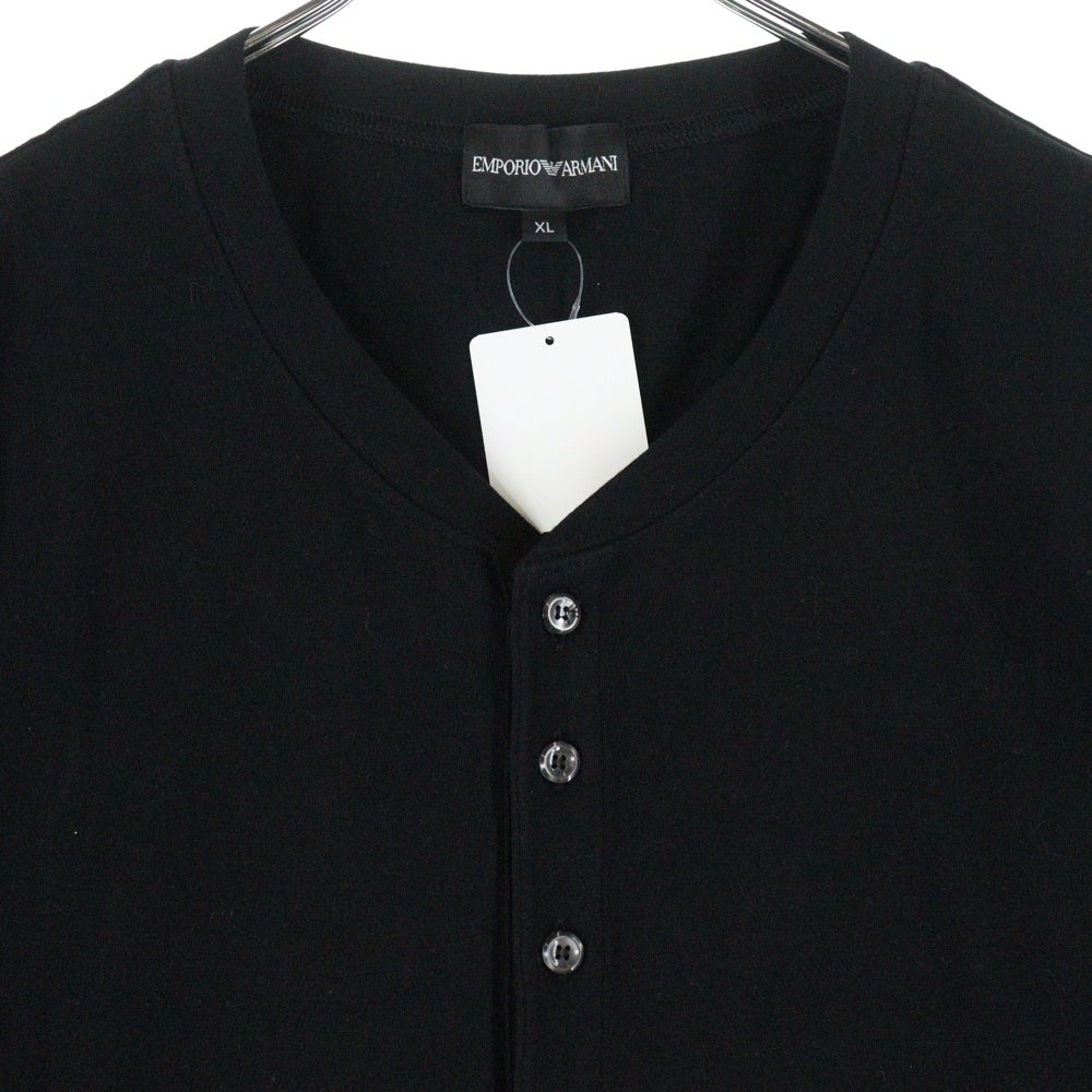 EMPORIO ARMANI(エンポリオアルマーニ) ヘンリーネック半袖Tシャツカットソー ブラック