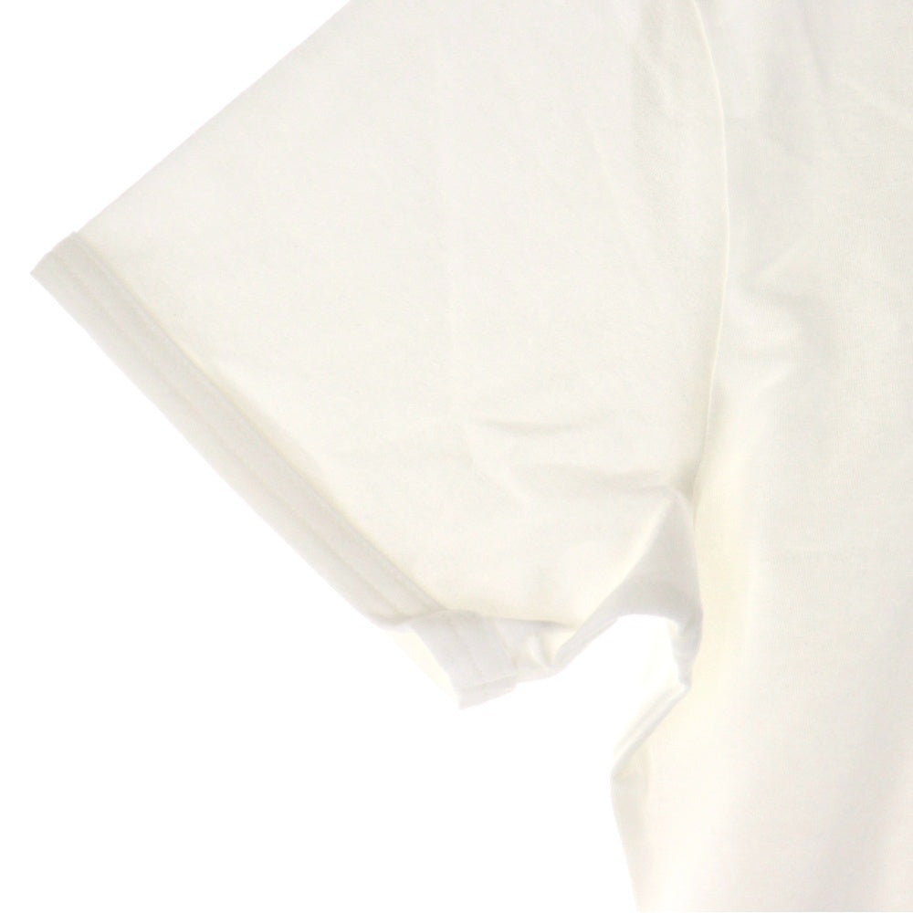 EMPORIO ARMANI(エンポリオアルマーニ) アーム刺繍ロゴ Vネック半袖Tシャツカットソー ホワイト