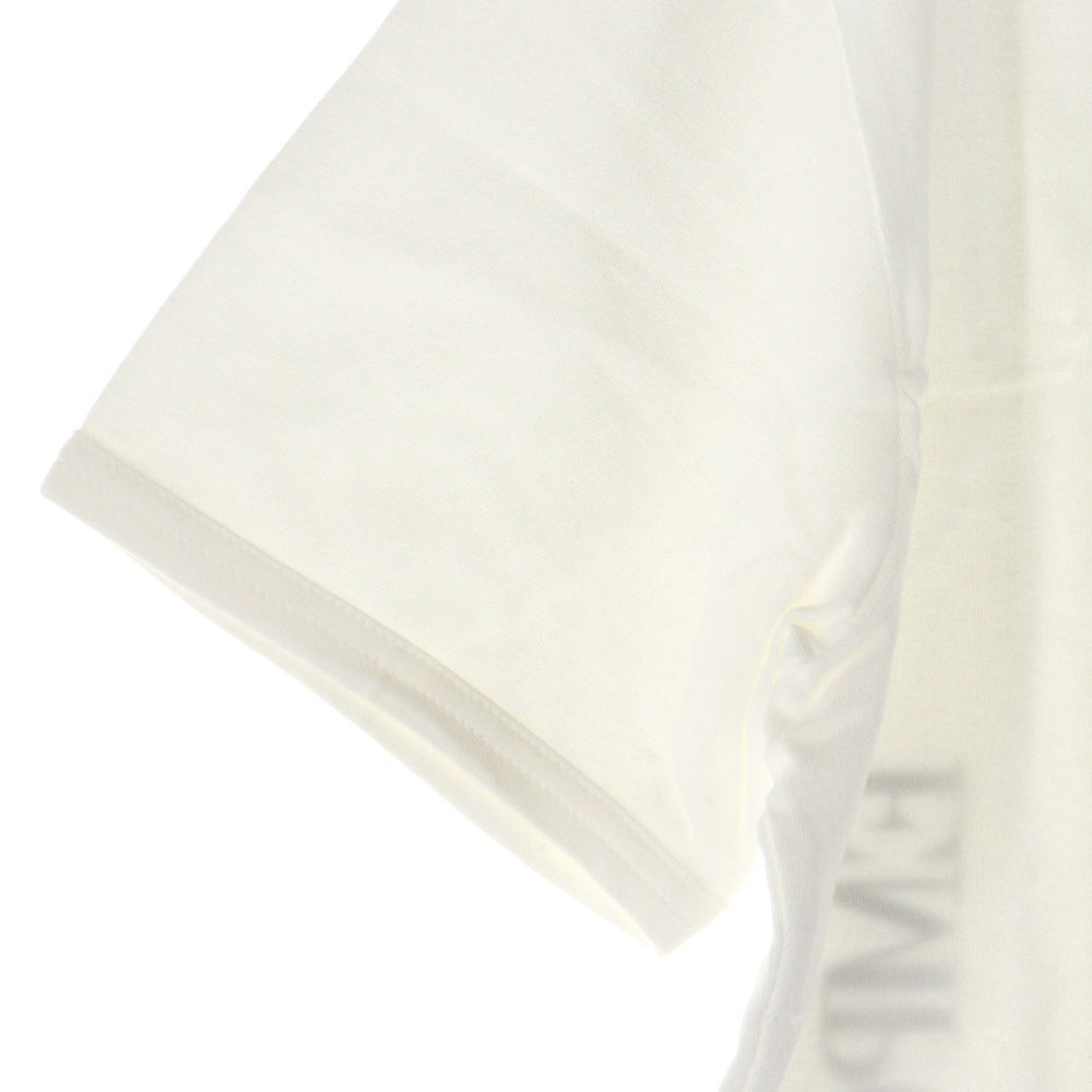 EMPORIO ARMANI(エンポリオアルマーニ) フロントロゴプリント Vネック半袖Tシャツカットソー ホワイト