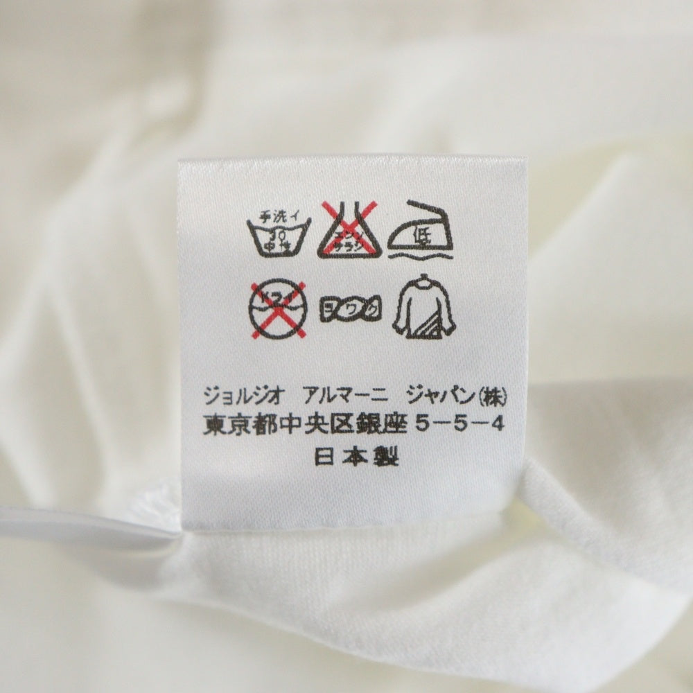 EMPORIO ARMANI(エンポリオアルマーニ) フロントロゴプリント Vネック半袖Tシャツカットソー ホワイト