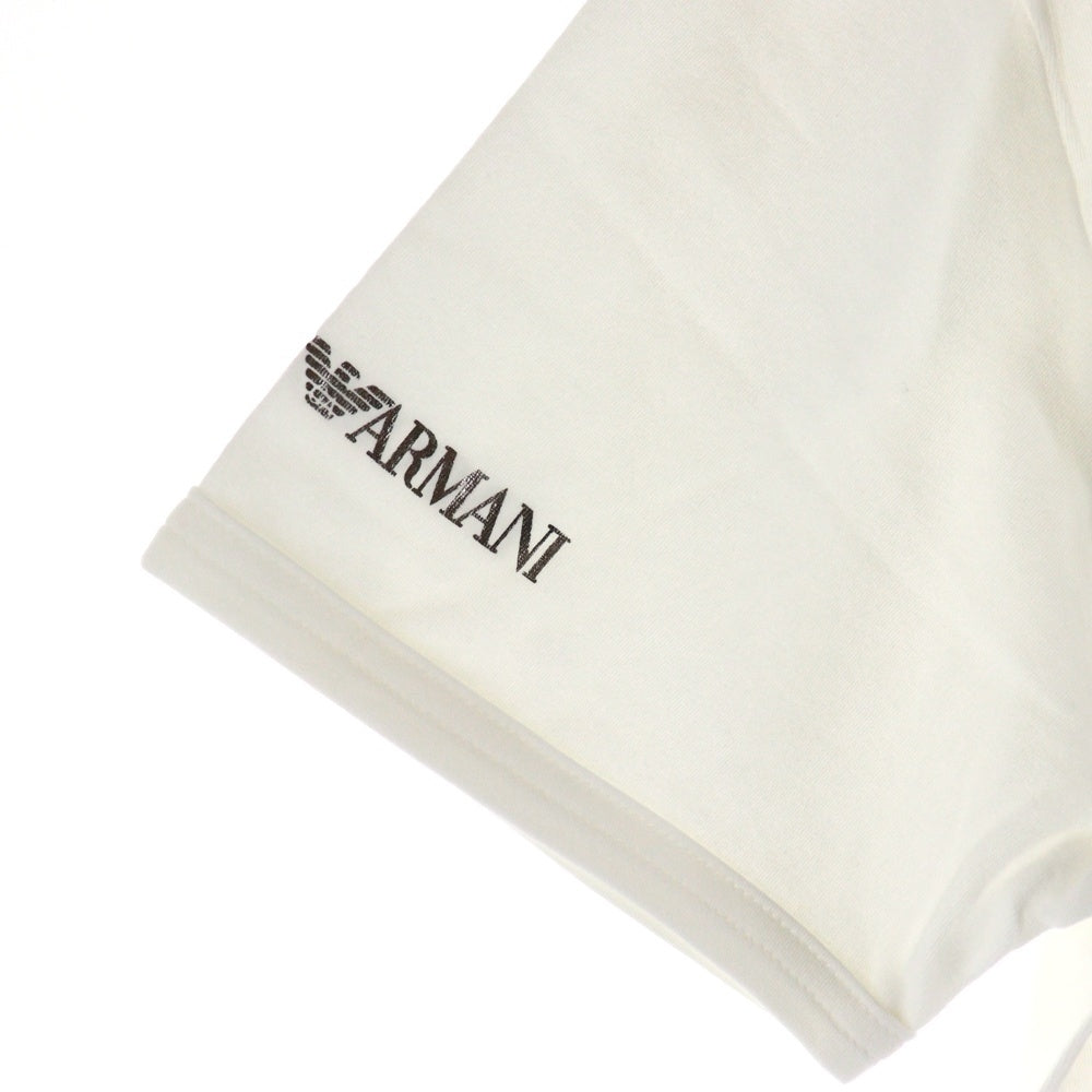 EMPORIO ARMANI(エンポリオアルマーニ) アームロゴプリント Vネック半袖Tシャツカットソー ホワイト